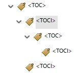 screenshot of the tags tree with a second level of TOC