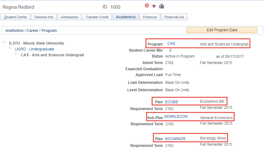 Image of Program Plan and Subplan fields