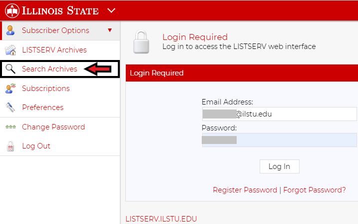search archives option to subscribe
