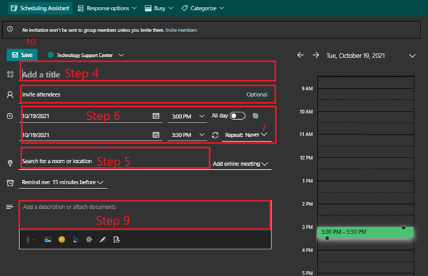 Details page with steps