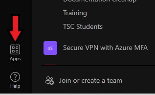Apps icon in Teams