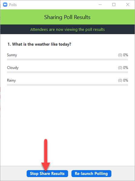 End sharing of poll results